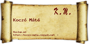 Koczó Máté névjegykártya