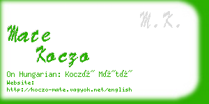 mate koczo business card